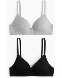H&M - Set Van 2 Padded Soft-bh's Van Katoen - Lyst