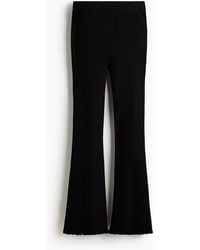 H&M - Pantalon évasé en maille côtelée - Lyst