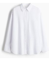 H&M - Oversized Overhemdblouse Van Katoenen Popeline - Lyst