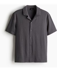 H&M - Chemise Regular Fit En Jersey Avec Col Cubain - Lyst