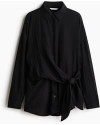 H&M - Bluse mit Bindebändern - Lyst