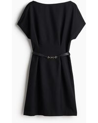 H&M - Twillkleid mit Gürtel - Lyst