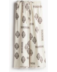 H&M - Broek Van Linnenmix Met Drawstring - Lyst
