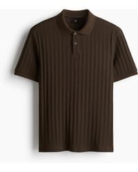 H&M - Poloshirt Van Structuurtricot - Lyst