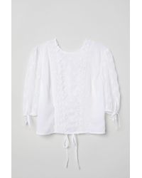 H&M Bluse mit Schnürung - Weiß