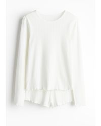 H&M - Pyjama aus Pointelle-Jersey - Lyst
