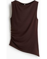 H&M - Gedrapeerde Top Met Boothals - Lyst
