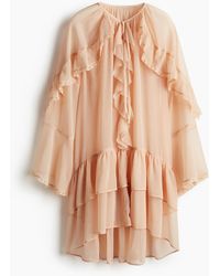 H&M - Chiffonkleid mit Volants - Lyst