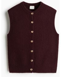 H&M - Fijngebreid Gilet Met Knopen - Lyst