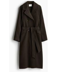 H&M - Mantel mit Bindegürtel - Lyst