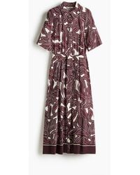 H&M - Robe Chemise Avec Ceinture À Nouer - Lyst