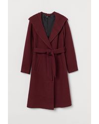 H&M Mantel mit Kapuze - Rot