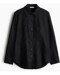 H&M - Linnen Overhemdblouse - Lyst