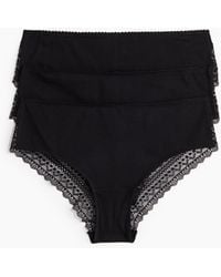 H&M - Set Van 3 Katoenen Slips Met Kant - Lyst