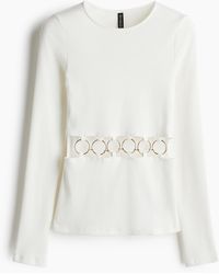 H&M - Geribde Top Met Cutout - Lyst