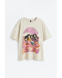 H&M Oversized T-shirt Met Print - Wit
