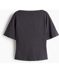 H&M - Baumwollshirt mit U-Boot-Ausschnitt - Lyst