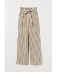 H&M Weite Paperbag-Hose - Natur