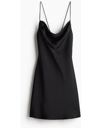 H&M - Slipkleid aus Satin mit Bindedetails - Lyst