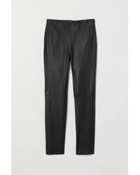 H&M Leather Trousers - Black