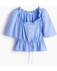 H&M - Baumwollbluse mit Volants - Lyst