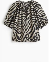 H&M - Bluse mit Ballonärmeln - Lyst