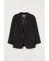 H&M H & M+ Ein-Knopf-Blazer - Schwarz