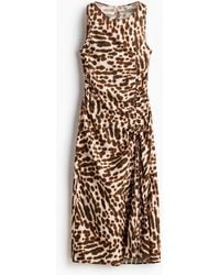 H&M - Satijnen Jurk Met Drawstrings - Lyst