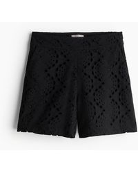 H&M - Short Met Broderie Anglaise - Lyst