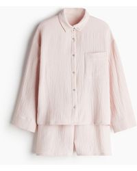 H&M - Pyjama mit Oberteil und Shorts - Lyst