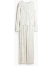 H&M - Pyjama aus Pointelle-Jersey - Lyst