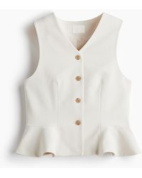 H&M - V-neck peplum waistcoat - Lyst