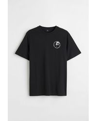 H&M T-Shirt mit Druck - Schwarz