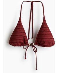 H&M - Wattiertes Triangel-Bikinitop - Lyst