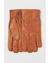 H&M Lederhandschuhe - Gelb