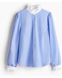H&M - Bluse mit Volantkragen - Lyst