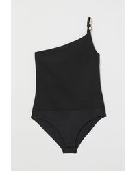 H&M One-shoulderbody - Zwart