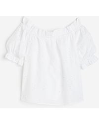 H&M - Off-Shoulder-Bluse mit Broderie Anglaise - Lyst