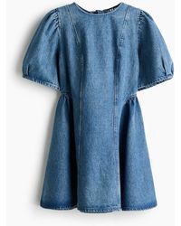 H&M - Robe en denim avec jupe évasée - Lyst