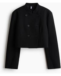 H&M - Cropped Double-breasted Blazer - Lyst