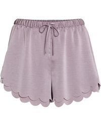 H&M Scallop-hem Shorts - Purple