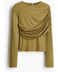 H&M - Gedrapeerde Top Van Viscose - Lyst