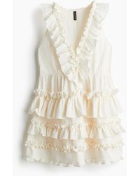 H&M - Kleid mit Volants - Lyst