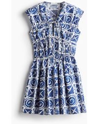 H&M - Popeline Jurk Met Drawstrings - Lyst