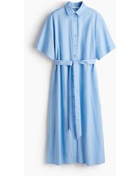 H&M - Robe chemise en lin mélangé - Lyst