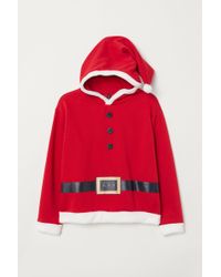 H&M H & M+ Printed Hooded Top - Red