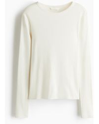 H&M - Geribde Katoenen Top - Lyst