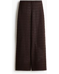 H&M - Wijde Structuurgebreide Broek - Lyst