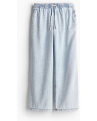 H&M - Pantalon en denim avec taille élastique - Lyst