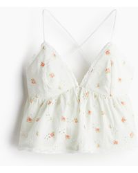 H&M - Trägertop mit Broderie Anglaise - Lyst